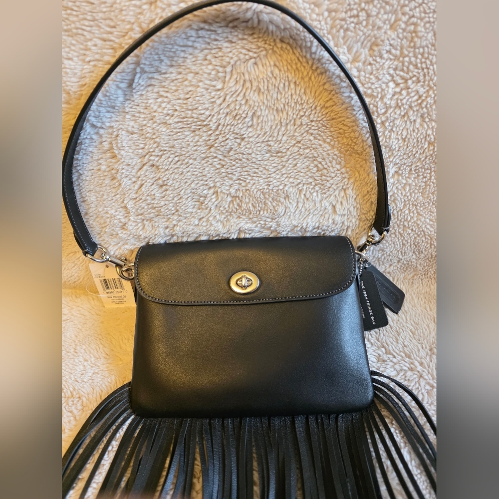 Coach Bag: Glovetanned Leather Fringe Shoulder/Crossbody Bag - Re-Edition - Picture 2 of 5